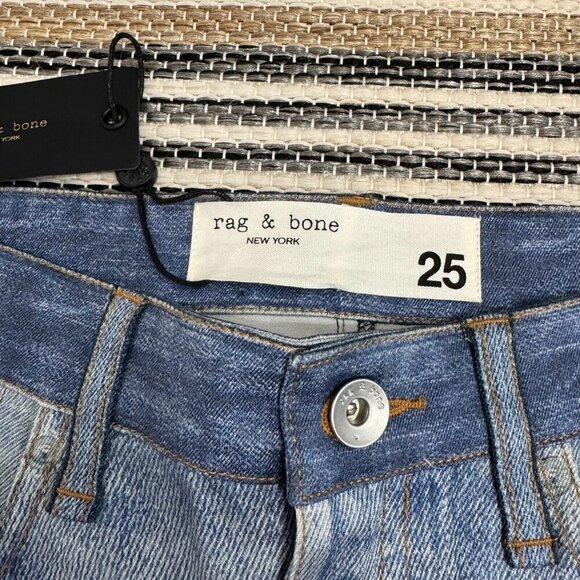 Rag‎ & Bone Miramar Stretch Nina Cigarette Pants Byron Wash Patchwork Size 25 - Picture 9 of 15